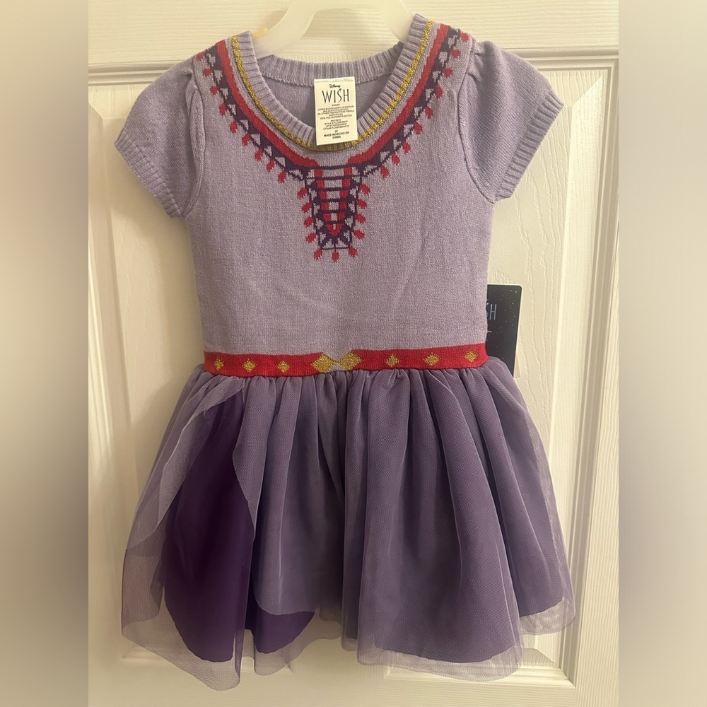 NEW Disney Wish Asha Toddler Girls, Cosplay Purple Dress Size 3T Halloween Tulle